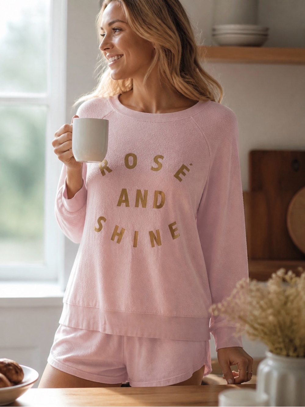 Grayson Threads Women’s Pink 'Rosé and Shine' sweatshirt Size XL